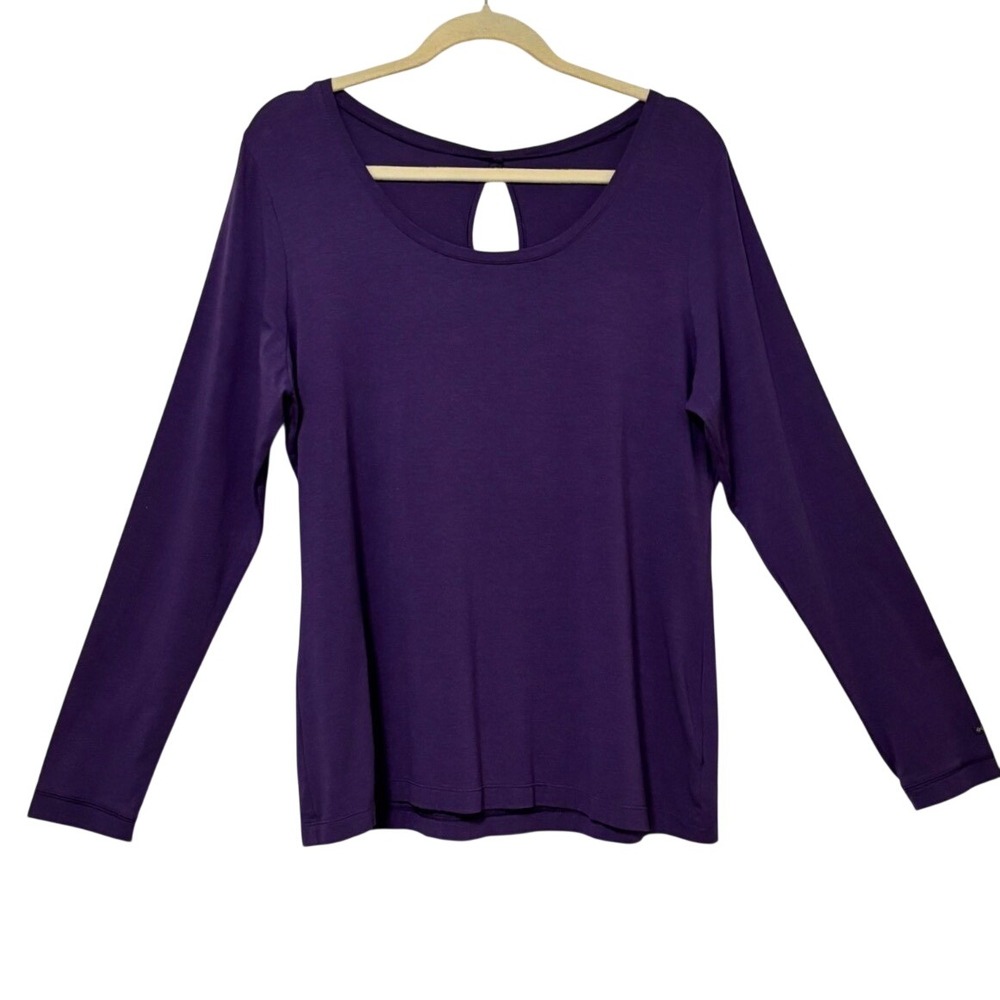Columbia Long Sleeve Top Size XL Purple Omni-Wick Keyhole Back Activewear